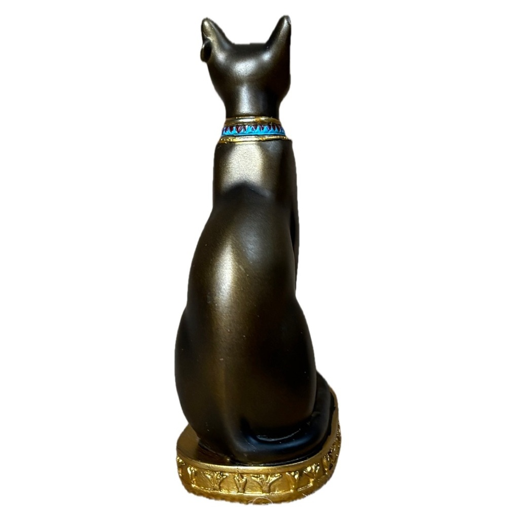 Bastet Egyptian Cat Goddess Resin Figurine Cultural Collectible Ornate Ecelctic - Picture 3 of 8
